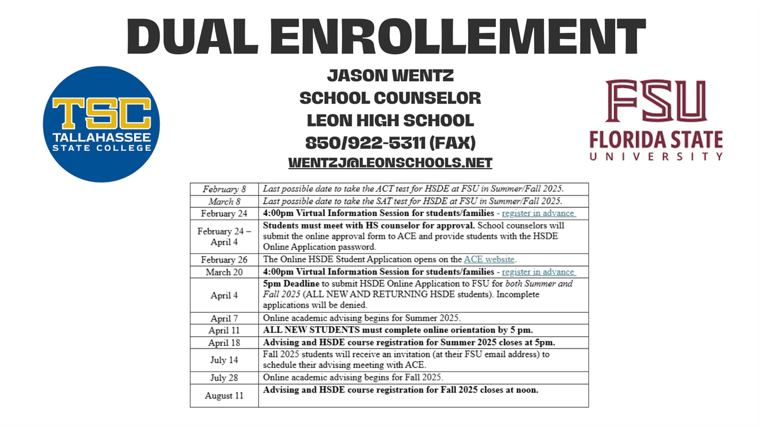 Dual enrollement